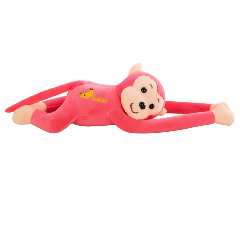 Singe en peluche mignon singe bras long voiture électrique anti-collision jeter oreiller singe rideau boucle