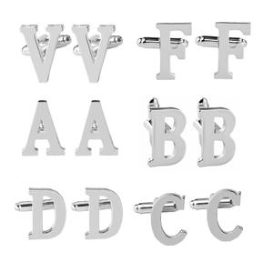 Gemelos con inicial <span class=keywords><strong>de</strong></span> aleación <span class=keywords><strong>de</strong></span> metal para hombre, 26 letras <span class=keywords><strong>en</strong></span> inglés, A-Z, alfabeto francés, joyería barata - Product Image 1