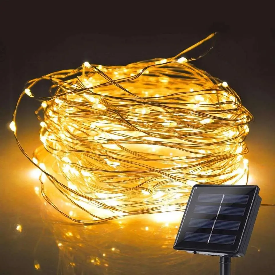 Kanlong solar outdoor fairy lights copper wire atmosphere led solar string lights