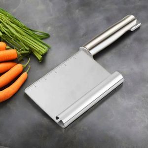 Stainless Steel Pizza <b>Cutter</b> Slicer Dough Scraper Mirror Polished Measuring Scale Pastry Fruit <b>Vegetable</b> Home Baking Kitchen Use - Product Image 4
