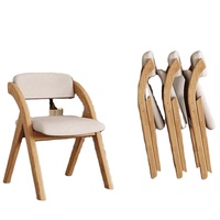 Chaise de salle à manger pliante en bois de style nordique, dossier épaissi, légère et multifonctionnelle pour la maison et le bureau, vente directe d'usine L061