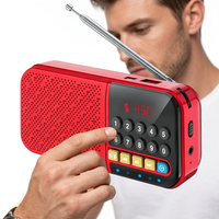 Tragbarer Mini-Digitallautsprecher mit FM-Radio, Bildschirm, Taschenlampe, Musikplayer, Stereo-Sound für 5.0 Powerbank & Wecker