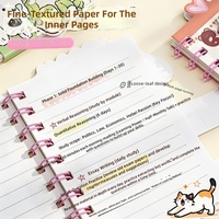 Carnet de poche portable A6 à reliure piquée, en carton blanc ligné horizontal, avec fermoir magique motif chat et lapin, idéal pour étudiants, design élégant, cadeau