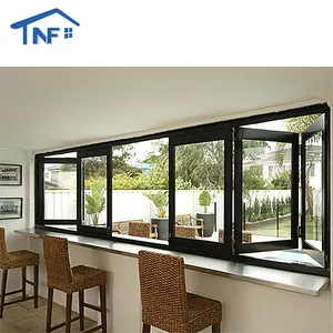 Modern style folding windows and balcony large floating windows aluminum balcony modern style bifold window