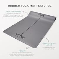 Tapis de yoga antidérapant en PU et caoutchouc naturel, 5 mm d'épaisseur, avec ligne d'alignement, écologique, pour la maison, la gym, le Pilates et le Hot Yoga