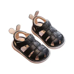 New Summer Real Cowhide Newborn Baby Sandals Baby Boy Girl Classic Leather Shoes Anti-slip First Walkers