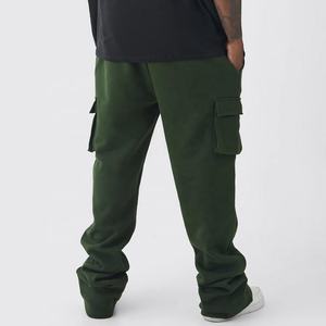 Радужный спрей с логотипом на заказ Новый стиль уличная одежда французский махровый карго карман спортивные брюки повседневные расклешенные штабелевые спортивные штаны для мужчин - Product Image 2