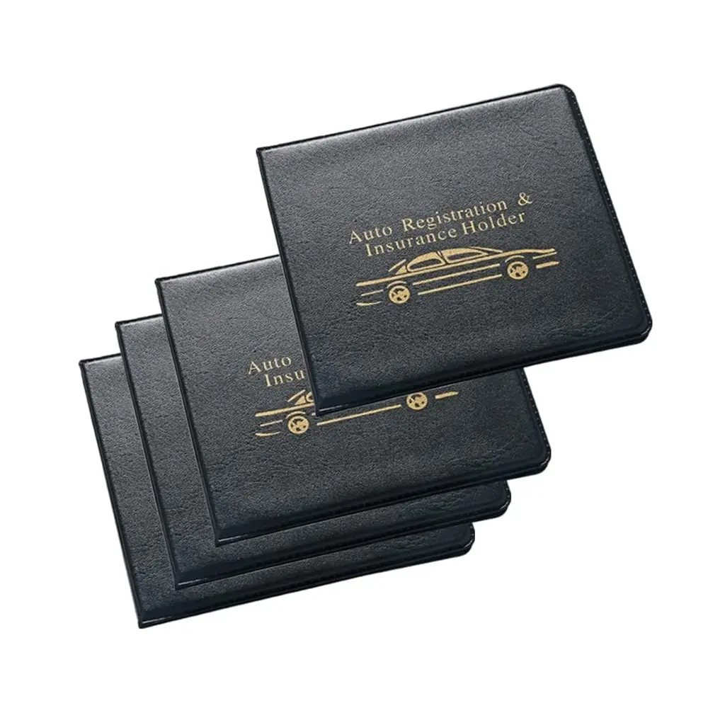 Custom Logo Premium Leather Car Registration and Insurance Card Holder, Car Document Holder for Driver License With Low MOQ