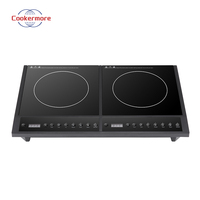 Table de cuisson à induction encastrable double zone, double brûleur, vitrocéramique, commande tactile, écran LED, appareils de cuisine