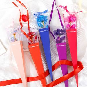 Ramo de Regalo Creativo para el Día de San Valentín, Día del Maestro, Día Festivo, Caja de Regalo con Rosa de Papel Dorado, Ramo Artificial Estilo Instagram - Product Image 2