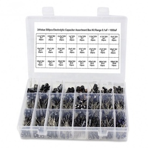 500Pcs/lot 24Values Aluminum 0.1UF-1000UF Electrolytic Capacitor Starter Kit 16-50V Mix Electrolytic Capacitor Assorted Set Box - Product Image 1