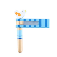 Jouets promotionnels en bois écologiques pour enfants, personnalisables, en forme d'animaux de dessin animé colorés, avec son, type claquettes et hochets