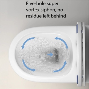 Inodoro Moderno con Sifón Super Swirl, Ahorro <span class=keywords><strong>de</strong></span> Agua, Silencioso, Antiolores y Antisalpicaduras, Tubería Grande Antiobstrucción para Uso Doméstico - Product Image 2