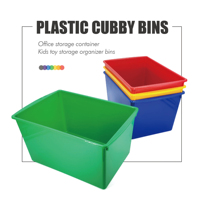 Grand bac à jouets en plastique multicolore avec poignées périphériques Conteneur de rangement pour bureau Rangement des jouets pour enfants Organisateur Bacs Retour à l'école