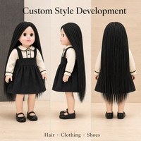 Tête de poupée éducative en vinyle souple unisexe de 18 pouces pour tresser des cheveux longs sur une poupée demi-corps