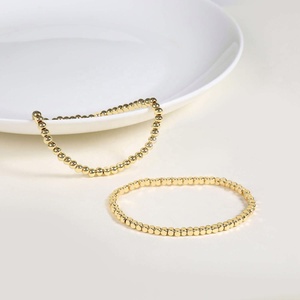 กำไลข้อมือลูกปัดมิตรภาพสแตนเลสสตีล 316L ชุบทอง 18K หนา 3 มม. ดีไซน์ใหม่สั่งทำขายส่งแบบคลาสสิกสำหรับทุกเพศ - Product Image 3