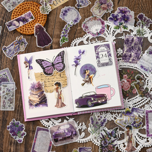 100 unids/bolsa Paquete de pegatinas Retro estéticas <span class=keywords><strong>para</strong></span> álbum de recortes Vintage mariposa diario suministros <span class=keywords><strong>para</strong></span> álbum de recortes pegatinas de papel flores - Product Image 4