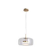 Lustre moderne en verre suspendu en cuivre pour restaurant, salle à manger, maison