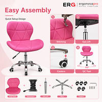 Chaise pivotante réglable en hauteur en similicuir coloré avec rotation à 360 degrés pour salon, hôtel, école, maison, bureau