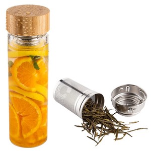 Fabrication sur mesure de bouteilles isothermes en verre borosilicate à double paroi de 500 ml avec infuseur à thé long, logo personnalisé - Product Image 6