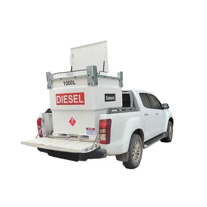 Tangki Diesel bensin stasiun angkutan portabel dengan pompa untuk pengisian bahan bakar truk