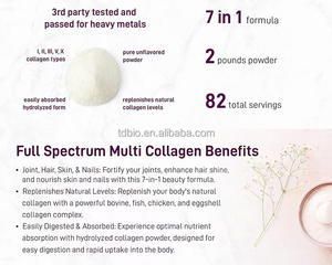 GMP Fabricant de suppléments d'usine halal Poudre de polypeptide multi-collagène 2lb Poudre de collagène végétarien pour la santé - Product Image 2