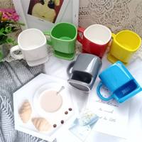 Tasse en céramique créative avec emplacement intégré pour biscuits, tasse à thé de bureau, largeurs 11,5 cm, 13 cm, 18,5 cm, vente en gros