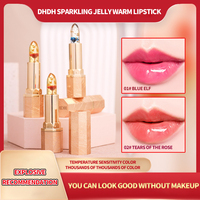 Vente chaude brillant couleur changeante température contrôlée rouge à lèvres imperméable hydratant 2 couleurs rouge à lèvres