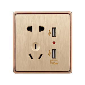 Wall Switch <b>Socket</b> <b>With</b> Dual <b>Usb</b> 5 Hole Panel 86mm Model For Home Charging - Product Image 3