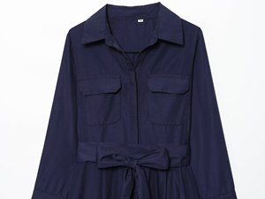 Abito da donna autunno 2025 nuovo stile casual Joker con risvolto tascabile abito da donna retrò elegante a maniche lunghe da donna - Product Image 3