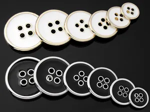 Garment Accessories Fashion Round Sewing Coat Button 4 Holes Oil Metal Buttons For Clothing