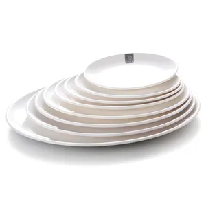 wholesale round shaped cheap white melamine unbreakable plates for restaurant