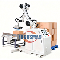 Palettiseur collaboratif robotisé Focus Machinery, palettiseur à bras robotisé, empileur de boîtes à la fin de ligne