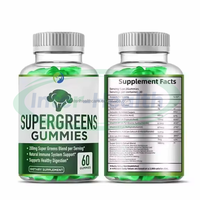 Ausreson OEM Superfood SuperGreens Supplément de soutien immunitaire Légumes Fruits Gummy Moringa Super Greens Gummies