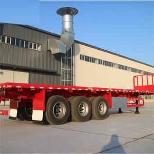 Prix des semi-remorques à plateau plat à col de cygne tri-essieux de 50 tonnes, 20 pieds, 40 pieds, 48 pieds, 50 pieds, 53 pieds, à vendre - Product Image 2