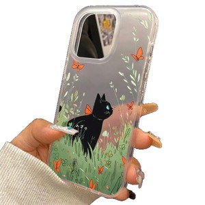 Coque de téléphone portable VIVOIQOO13 S30 X100 Y77 X90 avec motif chat noir et papillon, finition givrée et grandes découpes, vente en gros - Product Image 5