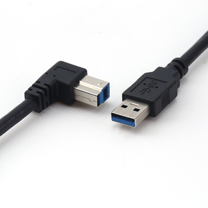 Lung Kay <b>Usb</b> 3.0 Data <b>Cable</b> A Male To B Male Right Angle Black <b>For</b> Computer <b>Printer</b> Connection - Product Image 4
