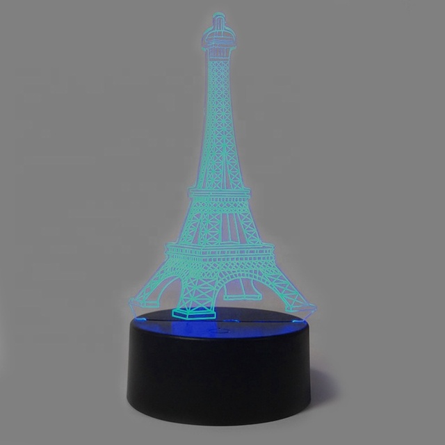 Touch Remote Control Colorful Led Acrylic Lamp 16 Colors Black Base 3D Illusion Anime Stitch Night Light Led Base