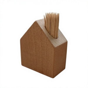 Handmade Wooden Toothpick Holder House Shape <b>Rustic</b> Table Decor Kitchen Accessory - Product Image 6