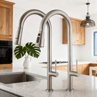 Robinet de cuisine moderne YIDA, taille compacte, finition brossée, pour camping-car et hôtel, léger, monocommande, montage sur plan, pour petits espaces