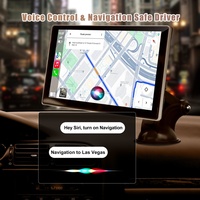 2K 9 "sans fil CarPlay Android Auto écran de navigation portable avec double enregistreur avant arrière DVR caméra de voiture