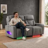 Canapé inclinable électrique Frank Luxury Eco Leather avec haut-parleur Bluetooth pour salle de cinéma maison