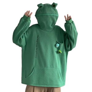 frog moletom com capuz with zipper mouth