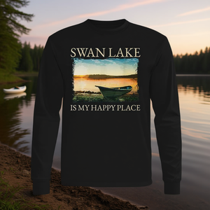 Camiseta de manga larga Swan Lake con diseño de Lake Life Kayaking Happy Place - Product Image 3