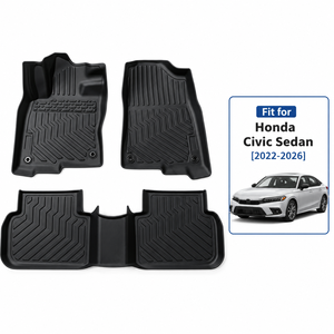 Tappetini Auto 3D in TPE Impermeabili di Lusso per Tutte le Stagioni, Protezione Perfetta per <span class=keywords><strong>Honda</strong></span> <span class=keywords><strong>Civic</strong></span> <span class=keywords><strong>Sedan</strong></span> 2022-2026 - Product Image 1