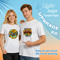Papier de transfert thermique jet d'encre OEM A4 2.0 pour vêtements clairs, t-shirts en coton, papier de transfert thermocollant pour la création et l'impression DIY