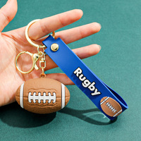 Classic Alloy Acrylic+PVC Electronic Key Finder Lightweight Mini Ball Keychain Basketball Football Rugby Charm for Backpacks