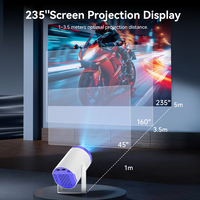Prix Usine Projecteur de Poche Mini TURN1 200 Lumens HD Décodage 4K Android 14 Intelligent Portable LED 0.8M-5M 1000:1 Intégré