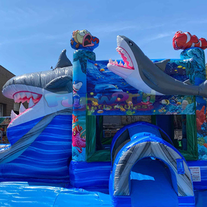 Château gonflable commercial sur le thème des dinosaures pour les enfants Combo de toboggan pour la fête Jumping House Toboggan gonflable préféré des enfants - Product Image 6