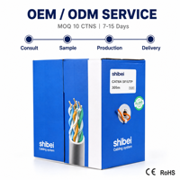 Câble Ethernet LAN Shibei de haute qualité Cat6A SF/UTP 4 paires 23AWG en cuivre blindé 10 Gbit/s 305 m pour système CCTV industriel